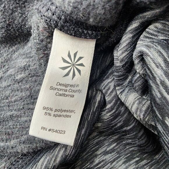 Athleta Hoodie Women M Black Gray Full‎ Zip Hooded Fleece Performance READ - Picture 7 of 7